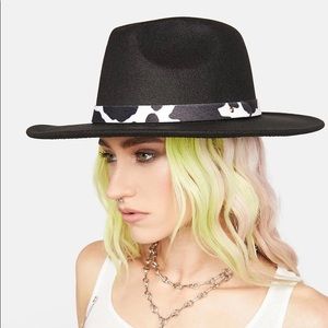 Dolls kill “burned before” wide brim hat.